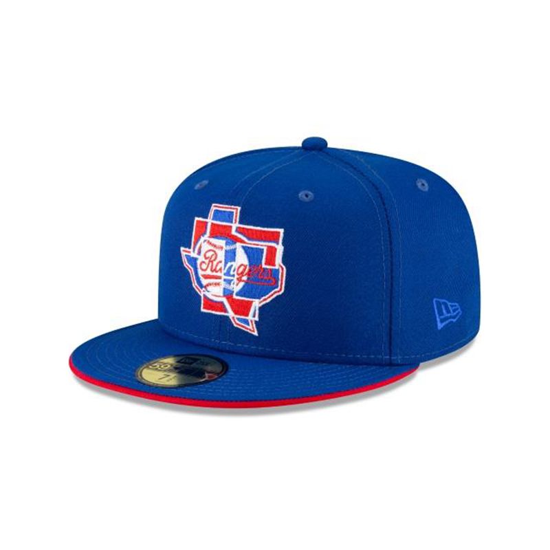 MLB Texas Rangers Double Logo 59Fifty Fitted (VEQ5565) - Blue New Era Caps